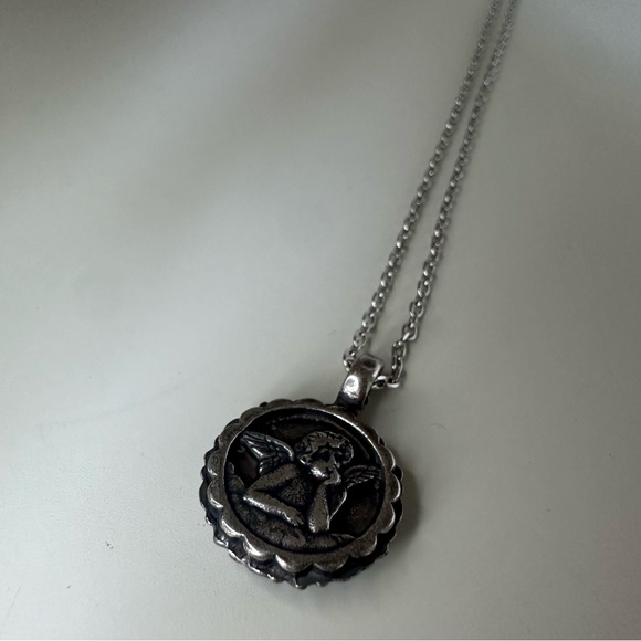 Mariana Crystal Guardian Angel Silver-Tone Necklace w Pedant, - Picture 4 of 8